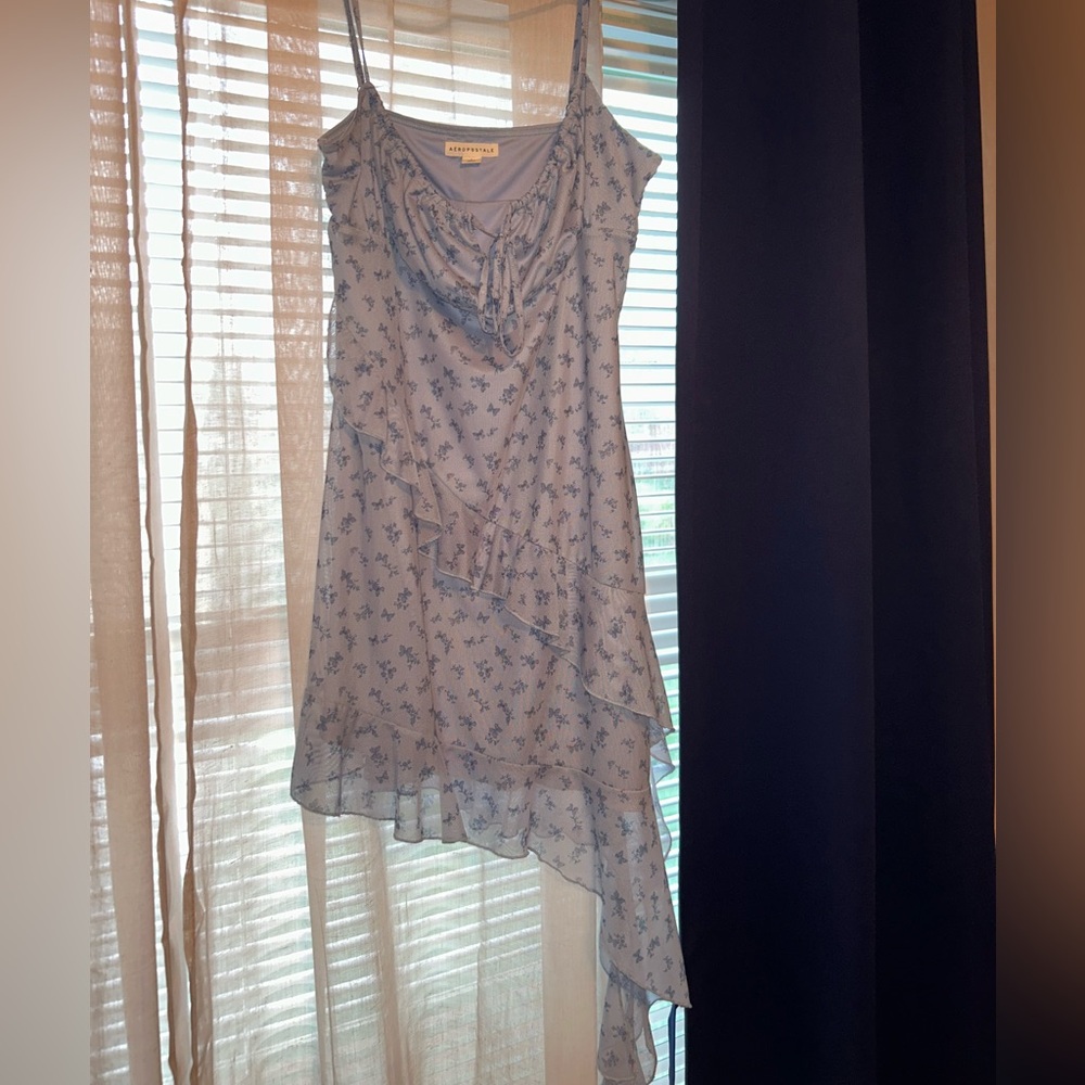 Blue Aeropostale Floral Asymmetrical Dress
